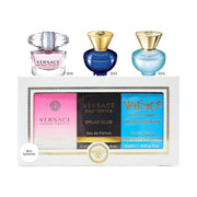 Versace 3 Pcs Mini Set For Women (Individual Box): Dylan Turquoise 5 Ml Eau De Toilette + Dylan Blue 5 Ml Eau De Parfum + Bright Crystal 5 Ml Eau De Toilette
